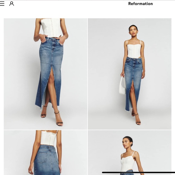 Reformation Tazz Maxi Denim Skirt in Brown 🤎 - Picture 1 of 5